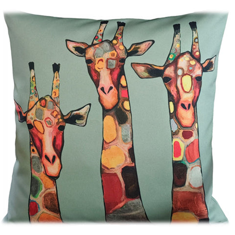 OLIVIA ROCCO Giraffe Waterproof Cushion Covers 43x43 Cm Reversible Breathable Indoor Outdoor Decorative Cover For Patio Garden Sofa Bed Chair