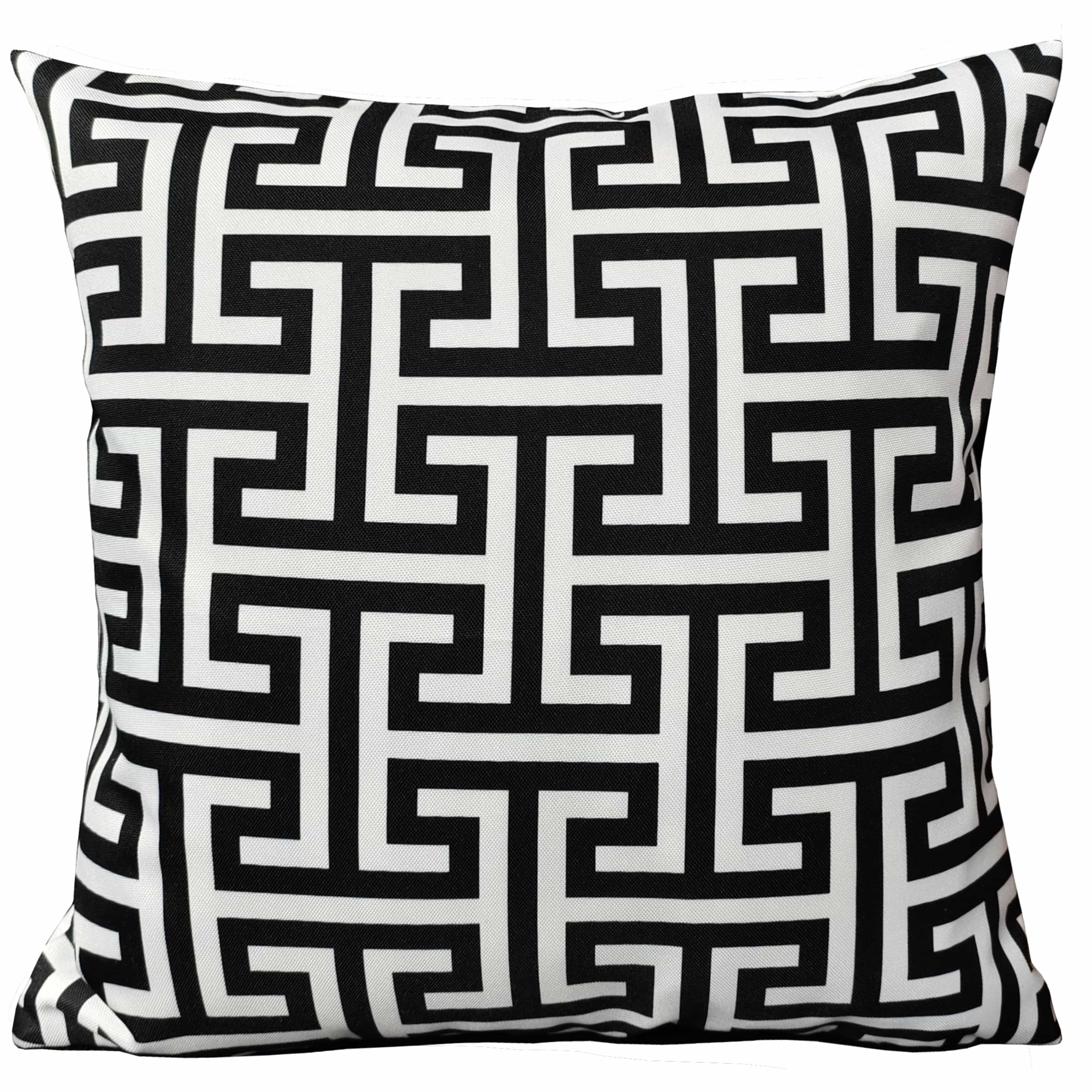 OLIVIA ROCCO Milano Black Waterproof Cushion Covers 43x43 cm Reversible Breathable Indoor Outdoor Use Decorative Patio Garden Sofa Bed Chair
