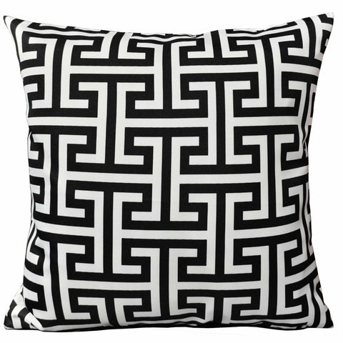 OLIVIA ROCCO Milano Black Waterproof Cushion Covers 43x43 cm Reversible Breathable Indoor Outdoor Use Decorative Patio Garden Sofa Bed Chair