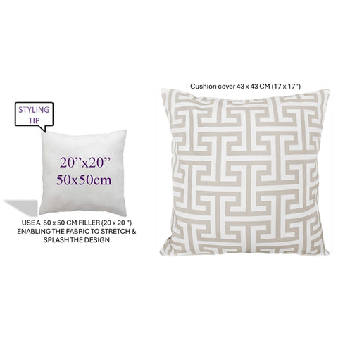 OLIVIA ROCCO Cushion Covers 43x43 cm Waterproof Breathable Outdoor Indoor Use Milano Natural Sun Resistant Protective For Garden Benches Sofas Beds