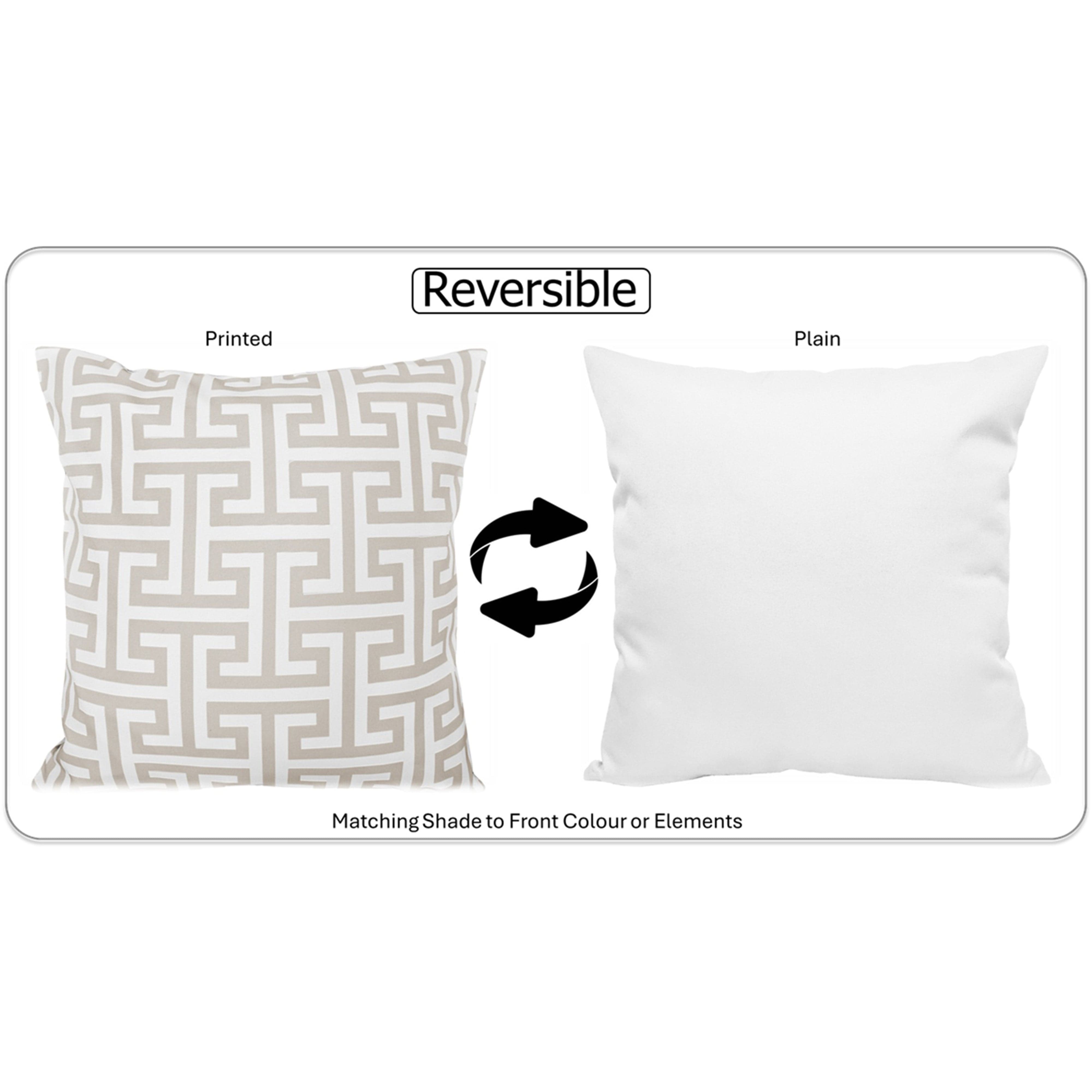 OLIVIA ROCCO Cushion Covers 43x43 cm Waterproof Breathable Outdoor Indoor Use Milano Natural Sun Resistant Protective For Garden Benches Sofas Beds