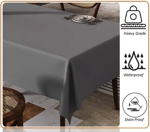 OLIVIA ROCCO Waterproof Rectangular Polyester Tablecloth 145x200cm Stain Resistant Wipe Clean Indoor Outdoor Kitchen Dining