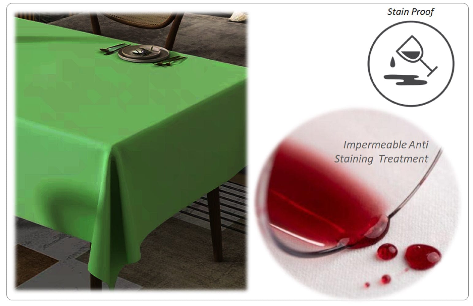 OLIVIA ROCCO Waterproof Rectangular Polyester Tablecloth 145x200cm Stain Resistant Wipe Clean Indoor Outdoor Kitchen Dining
