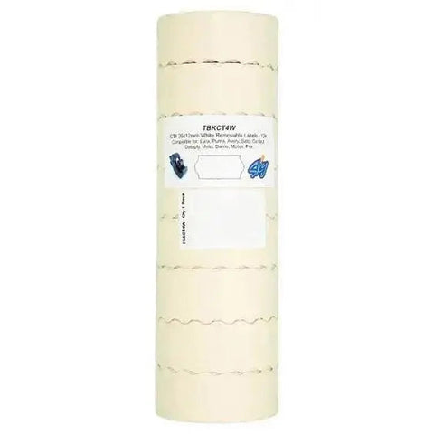 White Removable Pricing Gun Labels 26 x 12mm 12k