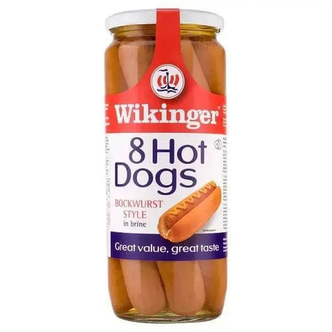 Wikinger 8 Hot Dogs Bockwurst Style in Brine 1030g (Drained Weight 720g)