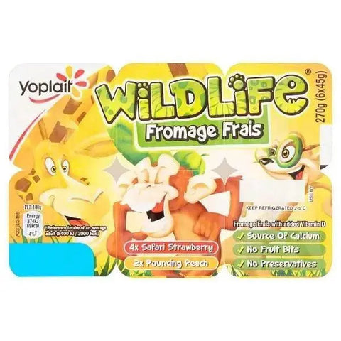 Wildlife Strawberry and Peach Fromage Frais 6 x 45g