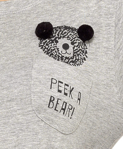 OLIVIA ROCCO Womens Grey Cotton Pyjama Set With Teddy Bear Design Long Sleeve Top Elasticated Bottoms Cosy Breathable Nightwear In Various Sizes