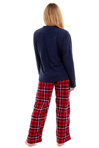 OLIVIA ROCCO Women's Polar Bear Fleece Pyjama Set Cozy Winter Sleepwear Festive Christmas Gift Nightwear Daisy Dreamer All Sizes