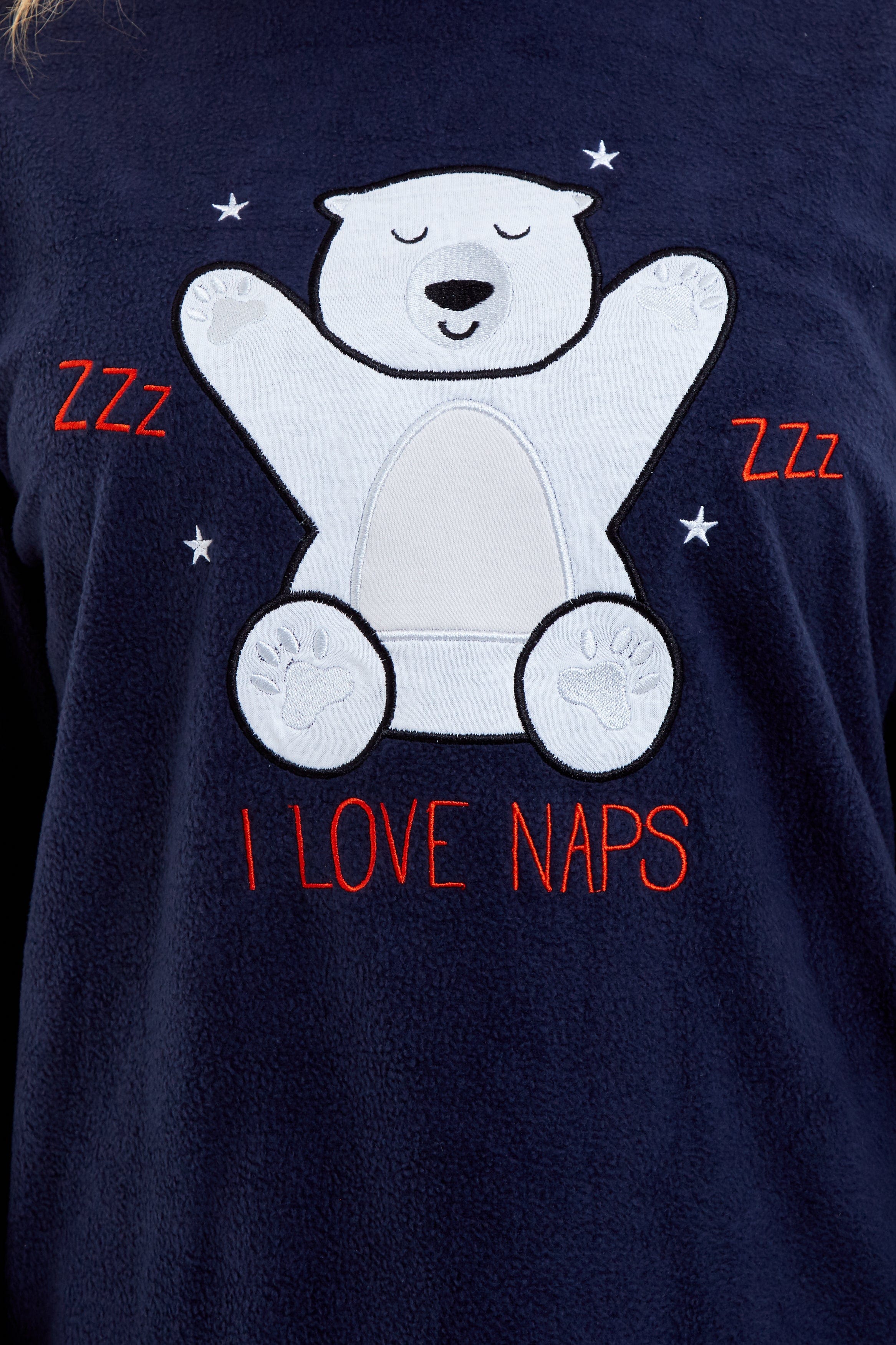 OLIVIA ROCCO Women's Polar Bear Fleece Pyjama Set Cozy Winter Sleepwear Festive Christmas Gift Nightwear Daisy Dreamer All Sizes