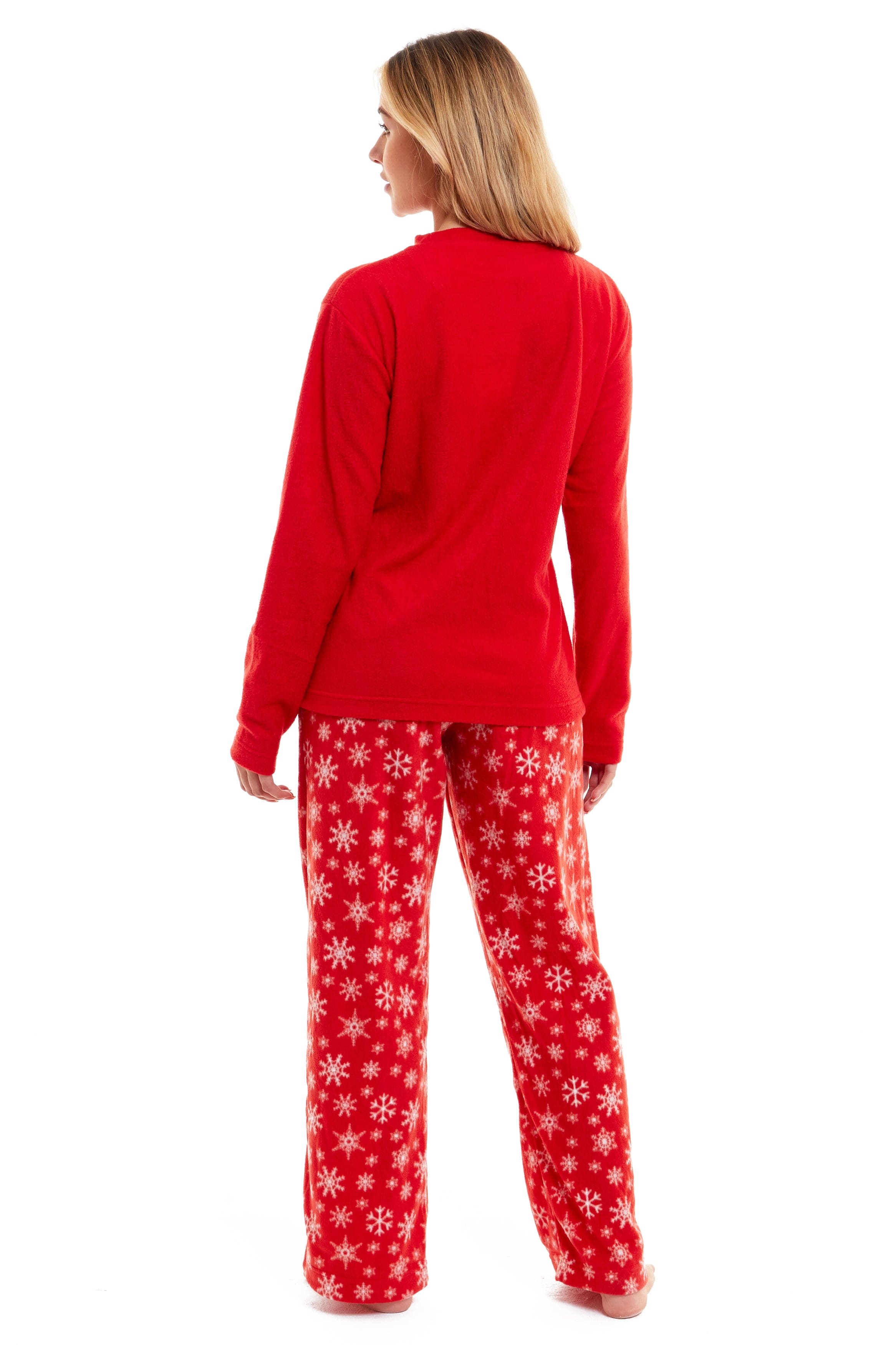 OLIVIA ROCCO Women's Polar Fleece Pyjama Set Festive Robin Design Warm Winter Nightwear Loungewear Christmas Gift For Women
