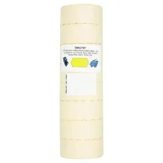 Yellow Removable Pricing Gun Labels 26x12mm 12k