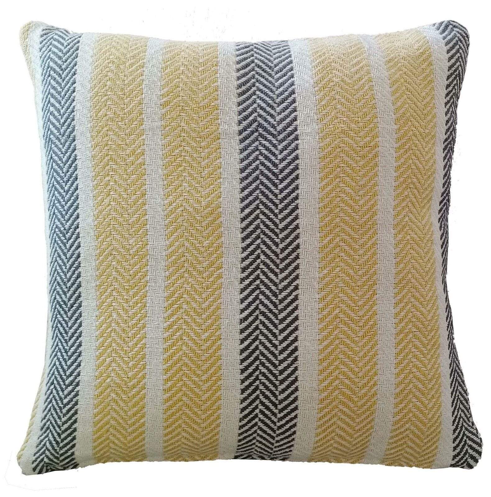 OLIVIA ROCCO Cushion Covers Striped Indian Cotton Indoor Outdoor With Discreet Zipper Grey Ochre Teal Blush Pink Various Sizes